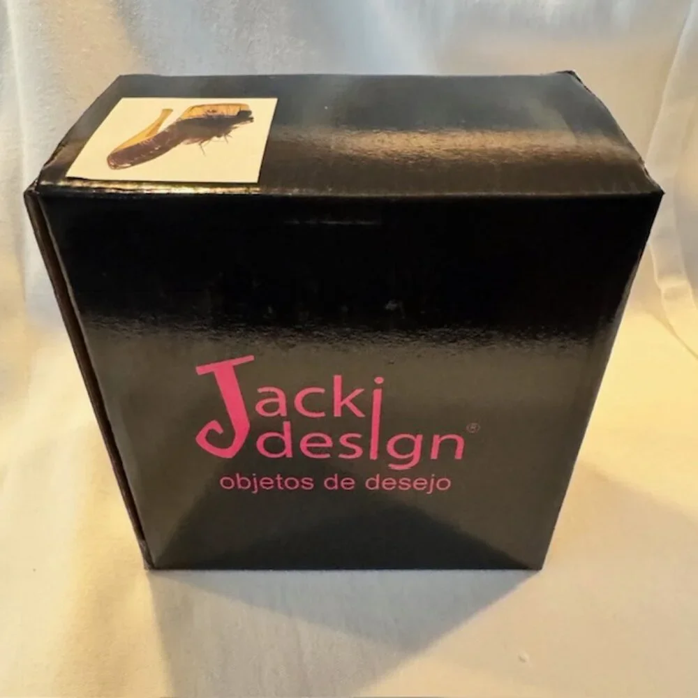 Jacki Design Leopard High Heel Ring Holder w/ side compartment - Like New w/ Box